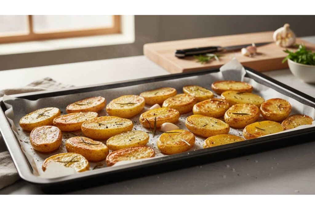 Patate crude con ingredienti segreti per una cottura perfetta.